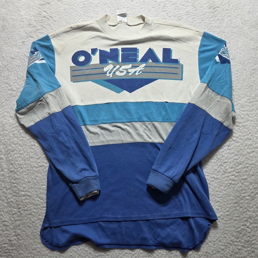 Vintage 80s O'Neal The Bullet Race Jersey BMX T-Shirt Large Motocross Distressed
